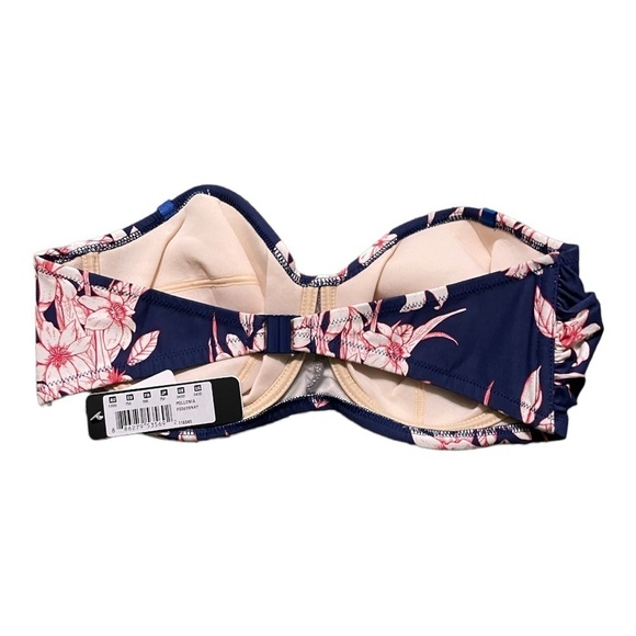 FANTASIE Swimwear Bandeau Bikini Top Blue Floral Print Navy Size 34DD - Picture 3 of 3